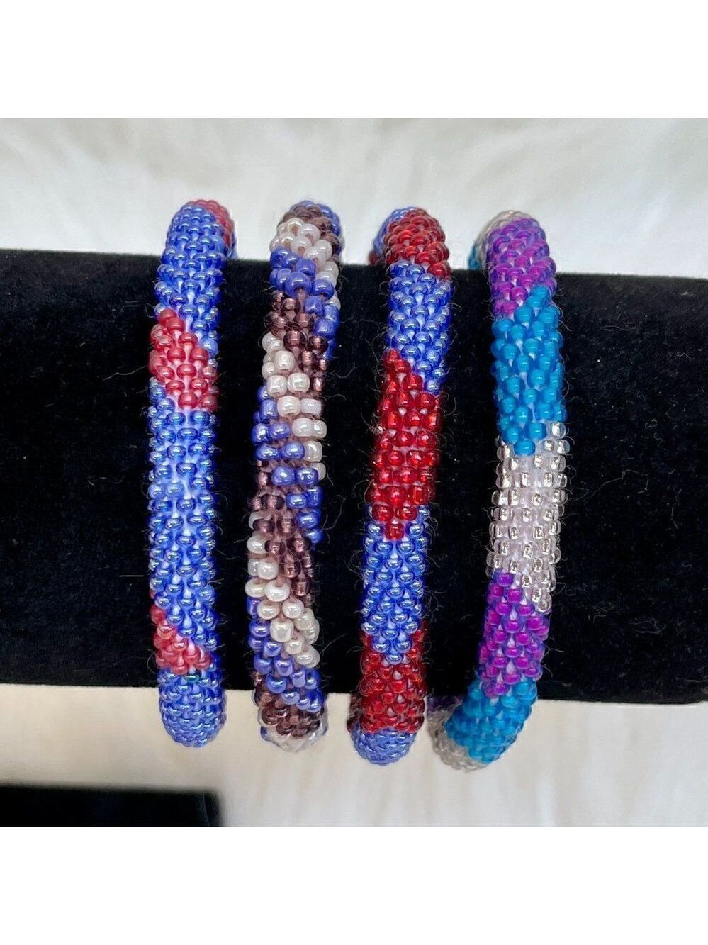 HAND CRAFTED in Nepal Beaded Bracelets (set of 4) #155
